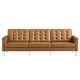 thumbnail image 4 of Modway Loft Tufted Vegan Leather Upholstered Living Room Sofa in Silver Tan, 4 of 8