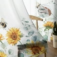 thumbnail image 5 of Sheer Curtains 108 inches Long, Plants Floral Sunflowers Eucalyptus Leaves Bee Light Filtering Sheer Window Curtains Rod Pocket Voile Drapes for Bedroom Living Room, 52"W x 108"L 2 Panels, 5 of 7