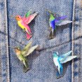 thumbnail image 2 of Hummingbird Badge Hard Enamel Rubber Backing Pin Jackets Backpacks Hats Lapel Brooch Nature Accessory, 2 of 8