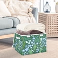 thumbnail image 3 of Yayeee Collapsible Storage Bin with Lid Fabric Closet Decorative Basket with Handles, Blue Flowers Pattern, 3 of 7
