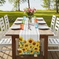 thumbnail image 4 of Table Runners 36 Inches Long Dress Scarves, Sunflower Farmhouse Kitchen/Dining Table Runner, Short Coffee Tablerunners, Yellow Summer Botanical Farmhouse Floral Wooden 13x36 Inch, 4 of 9