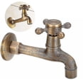 thumbnail image 1 of Wall Mounted Faucet Retro Solid Brass Single Handle Corrosion Resistant Anti-rust Water Tap Kitchen Sink Mop Pool, 1 of 3