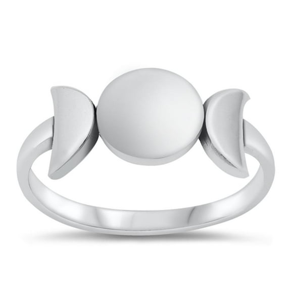 Cute Vintage Moon Phases Ring .925 Sterling Silver Band Jewelry Female Male Unisex Size 10