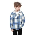 thumbnail image 5 of ZyeKqe Boys Girls Clothes Kids Casual Flannel Plaid Hoodies Jackets Spring Fall Button down Long Sleeve Shakets, 5 of 8