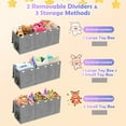 thumbnail image 6 of Extra Large Toy Box, Collapsible Sturdy Kids Toy Chest for Boys, Girls, 41"x14"x16" Storage Organizer Toddler Storage Bins with Lids, Toybox Basket for Living Room, Bedroom, Nursery, Gray, 6 of 7