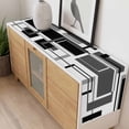 thumbnail image 4 of Black Grey Geometric Table Runner - 108 Inch Long, Kitchen Dining Table Runner Dresser Scarves, Gray Abstract Striped Art Farmhouse Decor for Coffee Tables Wedding Party Banquet, 4 of 8