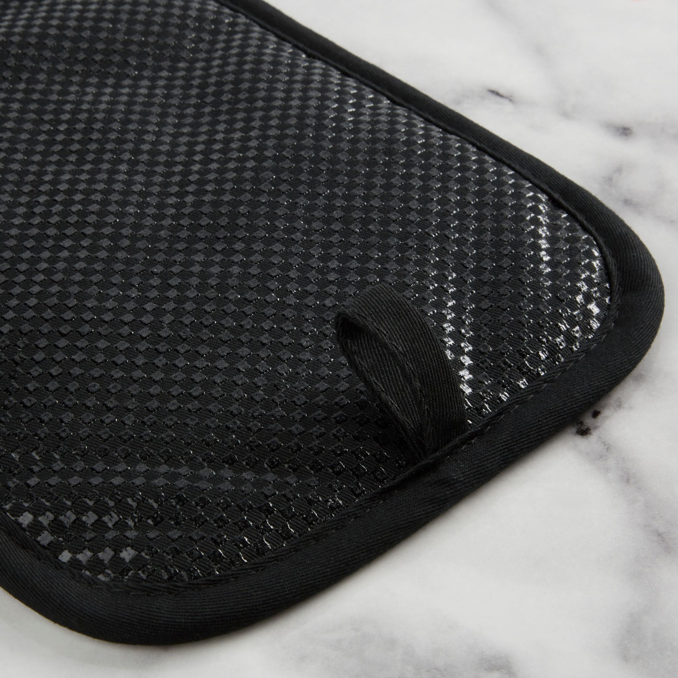 KITCHENAID Gingham Pot Holder 2-Pack Set, Matte Black, 7"x10"