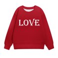 thumbnail image 4 of Atogsazn Toddler Girl Sweatshirt Kids Casual Letter Printed Long Sleeve Pullover Sweatshirts Fashion Clothes 03-Red 1-2 Years, 4 of 7