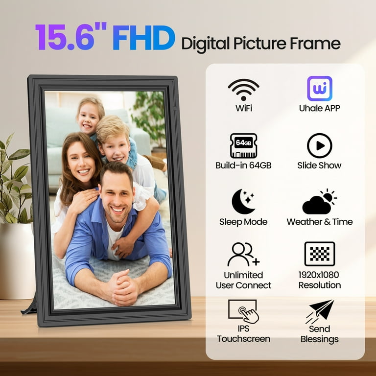 64GB 15.6 Inch Digital Picture Frame, NUSICAN WiFi Digital Frames