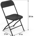 thumbnail image 3 of JOYMOR 10 Pack Black Plastic Folding Chair, Indoor Outdoor Stackable Seat, 3 of 7