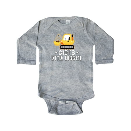 

Inktastic Gigi Little Digger Construction Truck Gift Baby Boy Long Sleeve Bodysuit