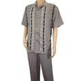 thumbnail image 4 of Men Silversilk 2pc Walking Leisure Matching Suit Italian Woven Knits 71032 Gray, 4 of 11