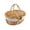 A, variant on Natural Willow Wicker Picnic Basket with Lid and Sturdy Handle, Woven Cute Storage Basket with Washable Lining and Dual Flap Lid, Picnic Hamper for Outdoor