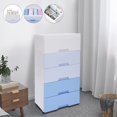 thumbnail image 4 of FETCOI 5 Drawers Storage Plastic Cabinet Closet Dresser Organizer Chest Closet Furniture (Blue), 4 of 9