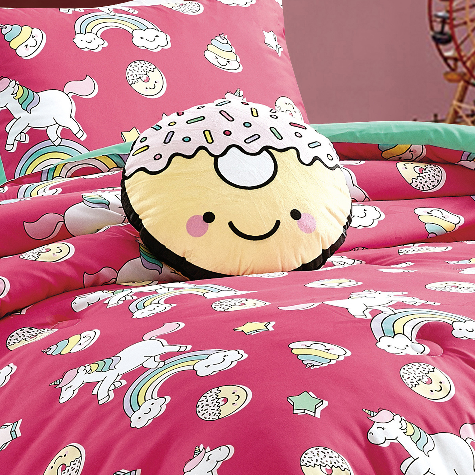 EvJK 3-4PC KID COMFORTER – Soft & Cozy Luxury Print Comforter with Coordinated Shams and Toy Pillow, Full