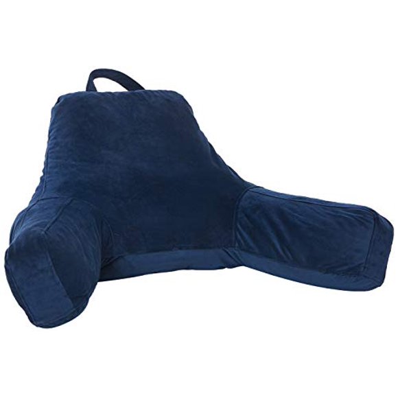 Linenspa Soft Velour Cover Shredded Foam Reading Pillow, X-Large, Navy