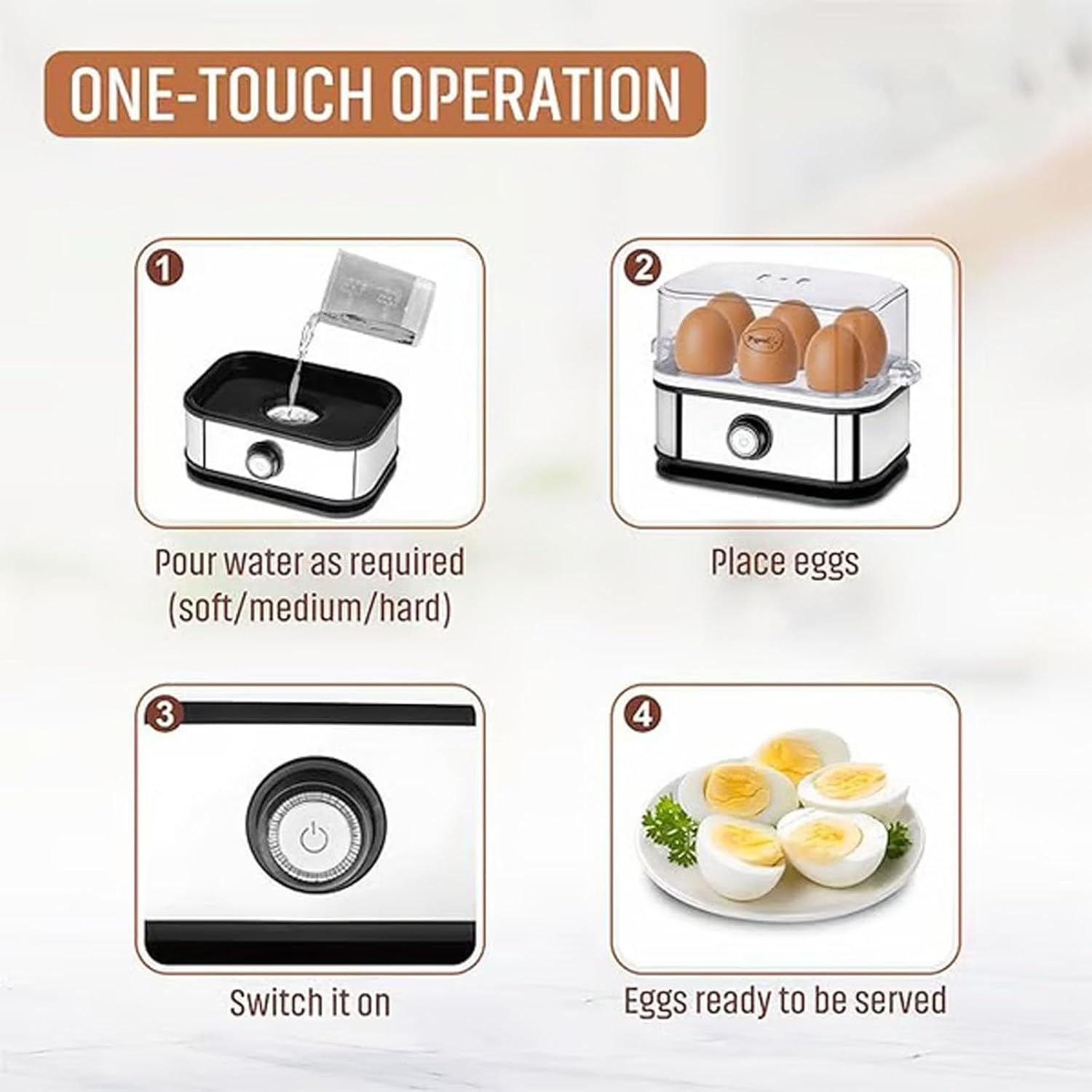 Sunny Side Up Egg Maker, 2025 New Sunny Side Master Egg Cooker 6 Egg Capacity, Soft, Medium, Hard Boiled, Poacher, Stainless Steel Electric Rapid Eggs Cooker With Auto Shut-Off, BPA Free (1 PCS)
