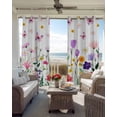 thumbnail image 3 of Spring Floral Black Out Curtains 54 Inch Long, Short Curtains for Small Window, Butterflies Botanical Farmhouse Room Darkening Farmhouse Window Curtains for Kitchen Bedroom 42"x54" 2 Panels, 3 of 8