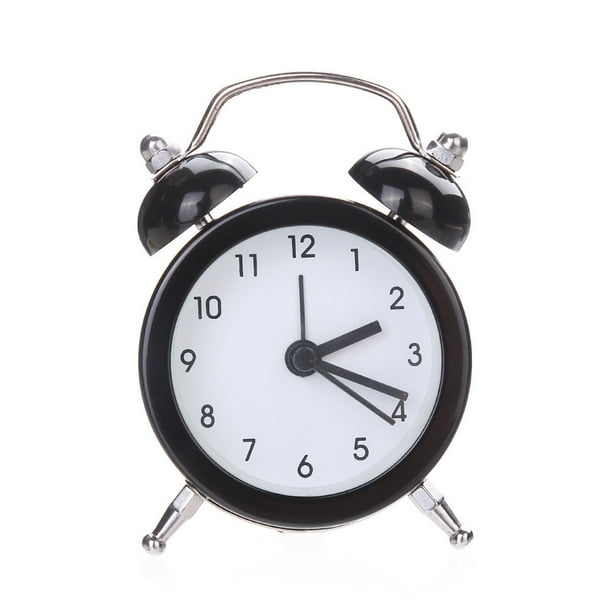Reloj despertador Xihbxyly Metal inoxidable de aleación silenciosa doble