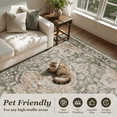 thumbnail image 5 of SIXHOME 6'x9'Area Rug Washable Distressed Vintage Medallion Rugs for Living Room Bedroom Home Decor Green, 5 of 8