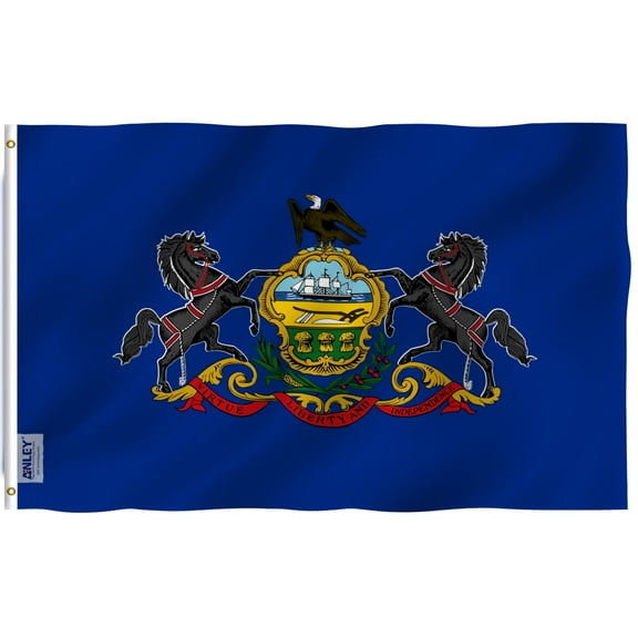 Anley 3x5 Foot Pennsylvania State Flag - Pennsylvania PA Flags 68D Polyester