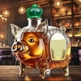 thumbnail image 4 of Inerposs Cute Pig Whiskey Bottle, High Borosilicate Glass Pig Shaped Bottle, Unique Design Whiskey Container, Elegant Gift for Collectors, Perfect for Personal Use and Gifting, 4 of 8