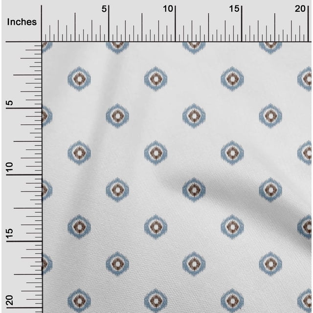oneOone Georgette Viscose Fabric Circle Ikat Decor Fabric Printed BTY 42 Inch Wide