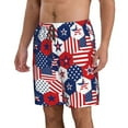 thumbnail image 2 of Sikiie Shorts de Plage pour Hommes Imprimé Étoiles Américaines 2, Shorts à Séchage Rapide Haute Élasticité - avec Cordon et Poches Antidérapantes, Adaptés pour Plage, Sports, Vacances-3TG, 2 of 6