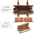 thumbnail image 6 of Dasein Women Handbags Top Handle Satchel Purse Shoulder Bag Briefcase Hobo Bag Set 2Pcs, 6 of 9