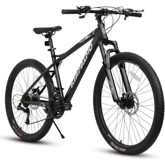 Mountain Bike, 26/27.5/29 Inch Mountain Bike for Men,Women, 1/8/21/24 Speeds with Mechanical Disc Brakes, High Carbon Steel/Aluminum Frame Adult Bicycle,Black