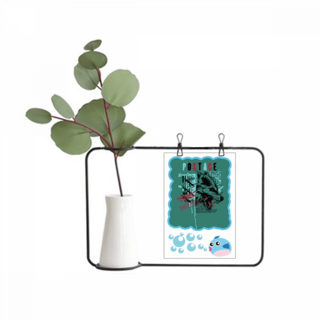 Illustration de Loup de Rue Graffiti Vase Suspendu en Verre Transparent Décoration Bouteille