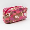 thumbnail image 3 of Retro Style Pink and Brown Floral 8" Cosmetic Bag, 3 of 6