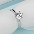 thumbnail image 4 of Round Moissanite Solitaire Ring | 1 Carat Engagement Ring | VVS Quality | 6 Prong Setting | 925 Sterling Silver, 4 of 6