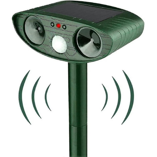 Repelente ultrasónico para gatos, repelente solar para gatos, repelente ultrasónico para roedores con sensor de movimiento, repelente impermeable para exteriores para gatos y perros.