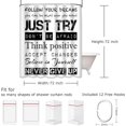 thumbnail image 2 of Black Positive Shower Curtain Quotes Inspirational Motivational Teen Follow Your Dreams Just Try Never Give Up Kids Boys Affirmation Waterproof Polyester Fabric 72 x 72 inches Set with Hooks, 2 of 6