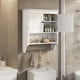 thumbnail image 3 of Zocalo Gabinete de pared para baño con puertas y estantes | Mueble colgante de madera sobre inodoro blanco con toallero | Gabinete de almacenamiento suspendido, 3 of 9
