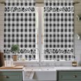 thumbnail image 2 of Black Checked Kitchen Curtains 63 Inch Length, Floral Farmhouse Red Buffalo Plaid Tiers Curtains for Living Room Berdoom Bathroom, Light Filtering Drapes Window Treatment 2 Panels 42"Wx63"L, 2 of 9