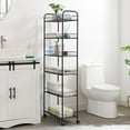 thumbnail image 5 of 6 Tier Slim Storage Cart with Wheels, Metal Mobile Shelving Unit Organizer Utility Cart for Office Bathroom Kitchen Laundry Room Narrow Places (10inches), 5 of 17