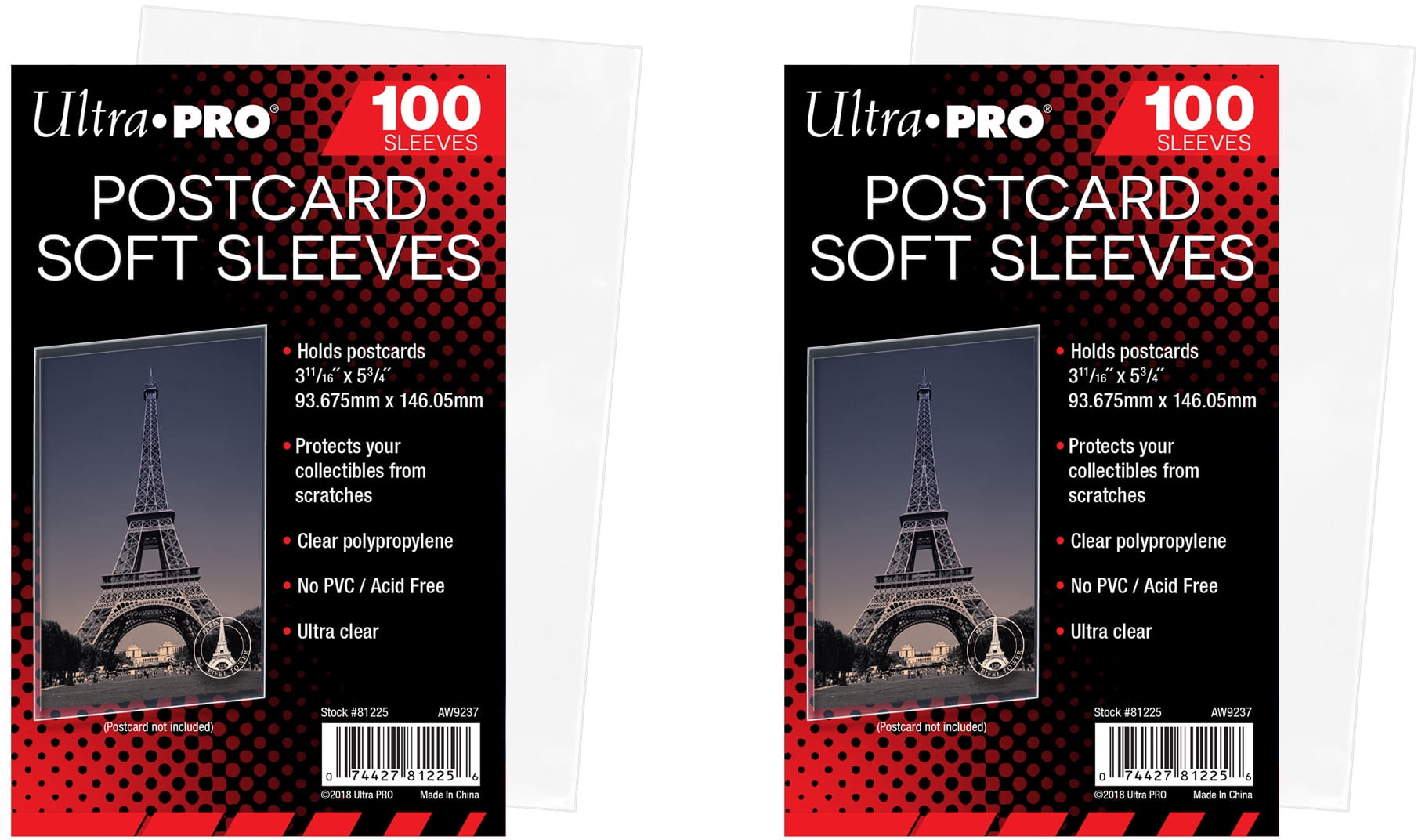 Ultra Pro Postcard Soft Sleeves, 2Pack