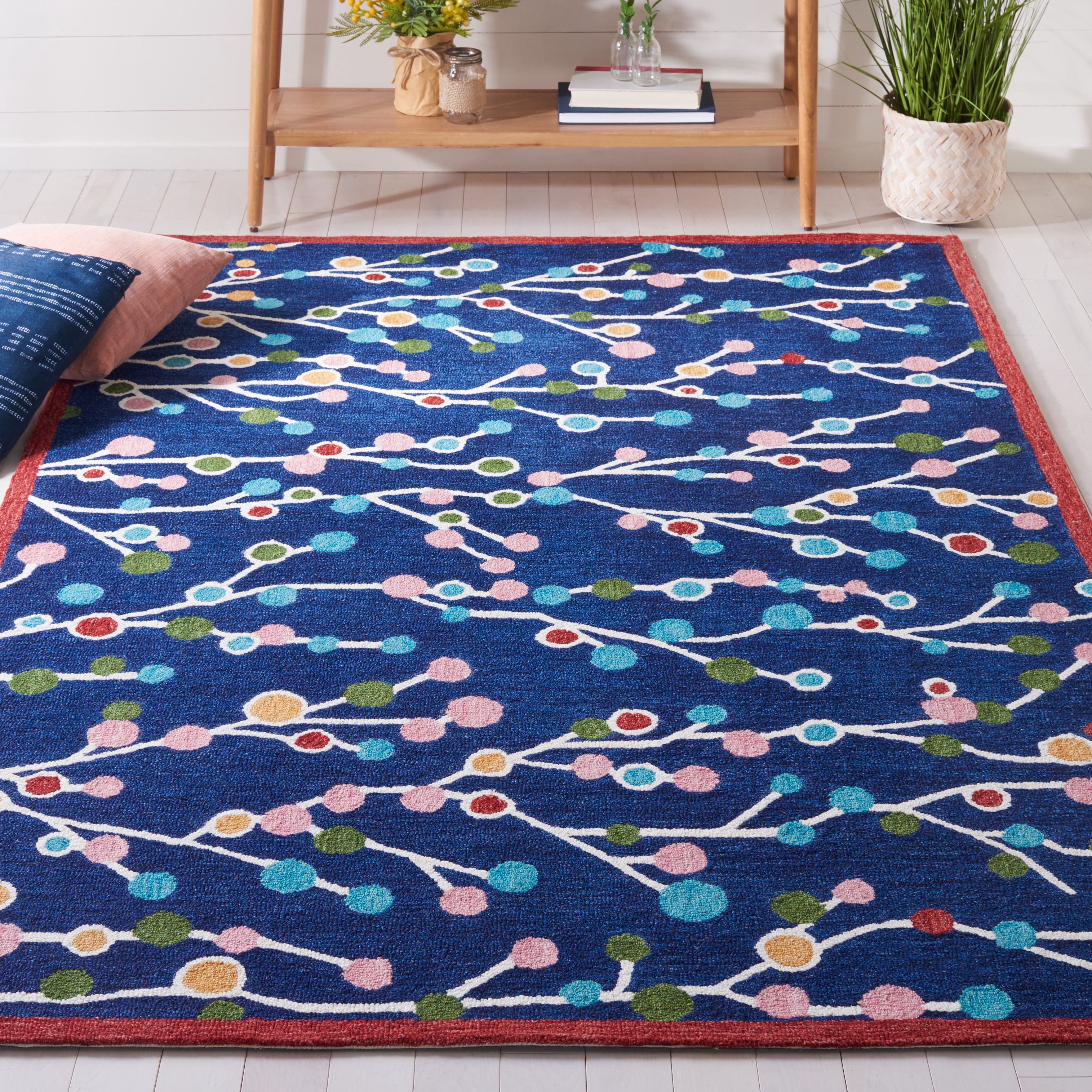 SAFAVIEH Jardin Bevin Floral Area Rug, Blue/Pink, 8' x 10'