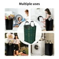 thumbnail image 6 of Waterproof Collapsible Laundry Hamper, Green Vintage Pattern Aluminum Handle Laundry Bag Storage Basket, 50L, 6 of 6