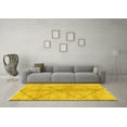 thumbnail image 3 of Ahgly Company Machine Washable Indoor Square Abstract Yellow Modern Area Rugs, 3' Square, 3 of 4