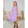 thumbnail image 5 of Arshiner Girls Dresses Summer Sleeveless Bow-Tie Straps Formal Fancy Party Birthday Tulle Dress, 5 of 6