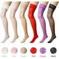 thumbnail image 3 of Bueautybox Thick Thigh Highs Lace Stockings Top Stockings Women's Sheer, 3 of 7