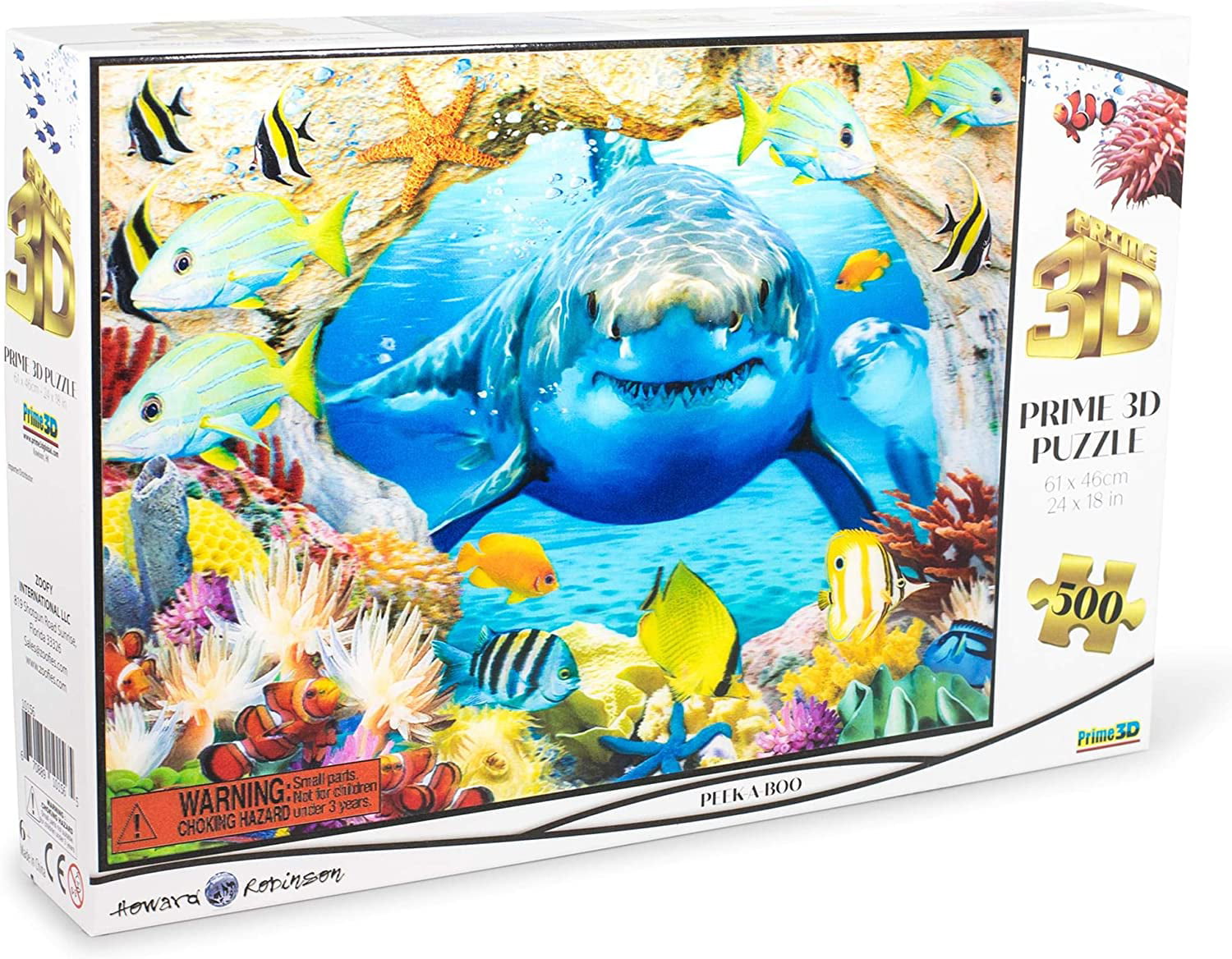 National Geographic Super 3d Puzzle 500 Pcs Tiger Shark Ocean Prime3d 24 X 18 for sale online 