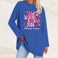 thumbnail image 2 of YABCSAZ Breast Cancer Scrub Tops for Women/Long Sleeve Shirts/Crewneck Shirt/Sweatshirt/Tunic Tops with Blessed Breast Cancer Pink Ribbon/Breast Cancer Awareness Breast Cancer Survivor Gifts, 2 of 5