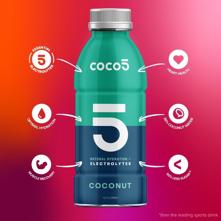 Coco5 Coconut - Natural Hydration - 16.9 OZ - 12 Pack - Walmart.com
