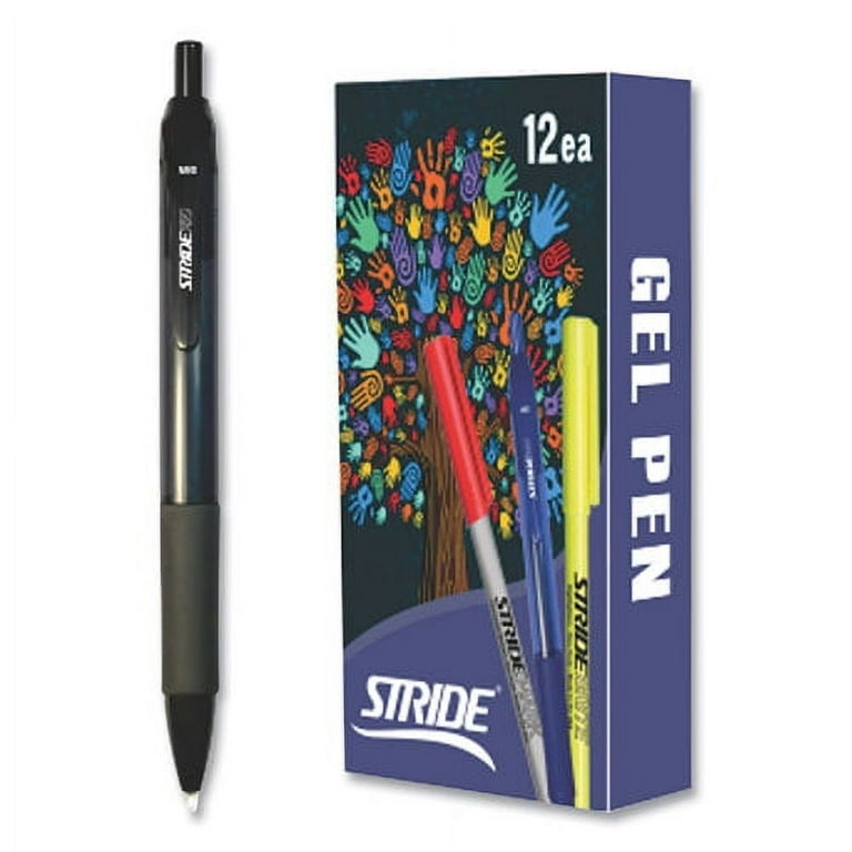 StrideRio Gel Pen, Retractable, Medium 0.7 mm, Black Ink, Translucent Black Barrel, 12/Box StrideRio Gel Pen, Retractable, Medium 0.7 mm, Black Ink, Translucent Black Barrel, 12/Box