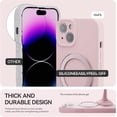 thumbnail image 5 of for iPhone 13 Case Liquid Silicone Magsafe Magnetic Stand with Screen Protector Full Protection Slim Shockproof Protective Case Cover 6.1 Inch - Pink, 5 of 11