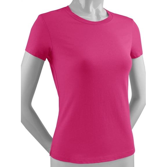 Kavio! Women Crew Neck Short Sleeve Top (Same W1P0506) Hot Pink S